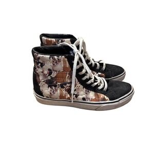 Vans ASPCA SK8-Hi Cat Print Sneakers Women's Size‎ 8 Black Canvas High Tops